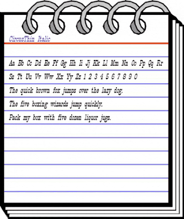 CircusThin Italic animated font preview CircusThin Italic animated font preview