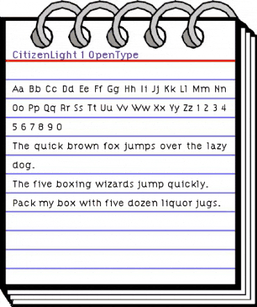CitizenLight Regular animated font preview