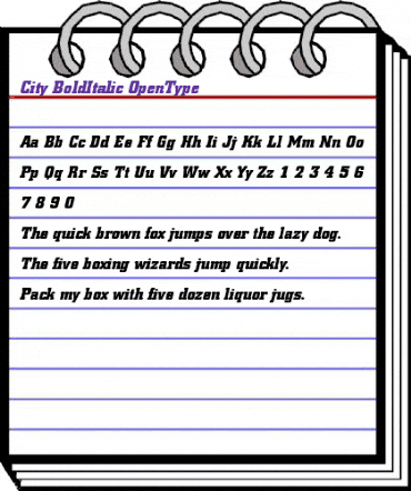 Berthold City Bold Italic animated font preview