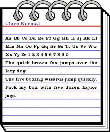 Clare Normal animated font preview