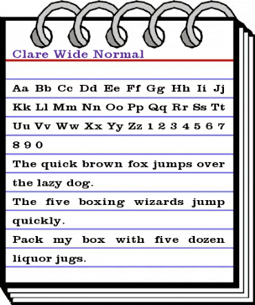 Clare Wide Normal animated font preview Clare Wide Normal animated font preview