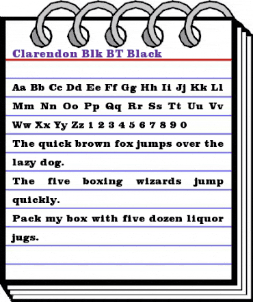 Clarendon Blk BT Black animated font preview Clarendon Blk BT Black animated font preview
