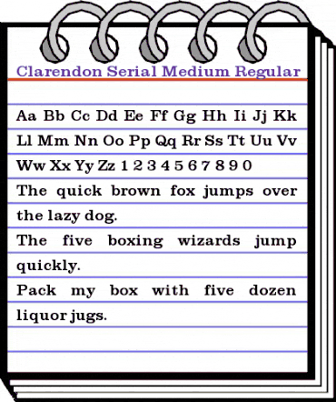 Clarendon-Serial-Medium Regular animated font preview