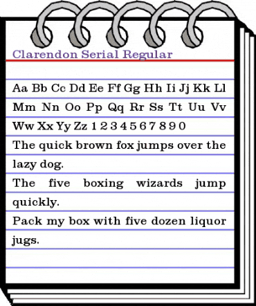 Clarendon-Serial Regular animated font preview