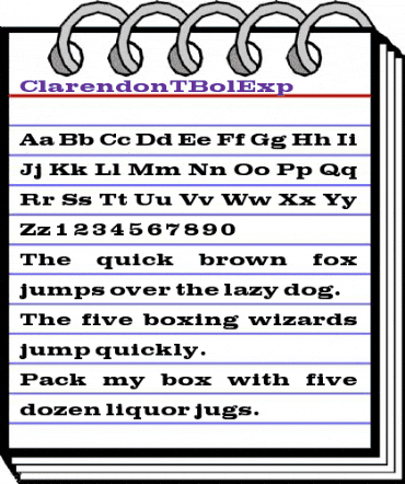 ClarendonTBolExp Regular animated font preview
