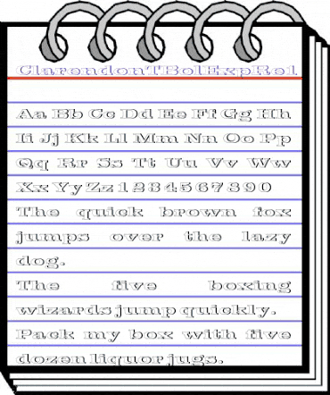ClarendonTBolExpRe1 Regular animated font preview