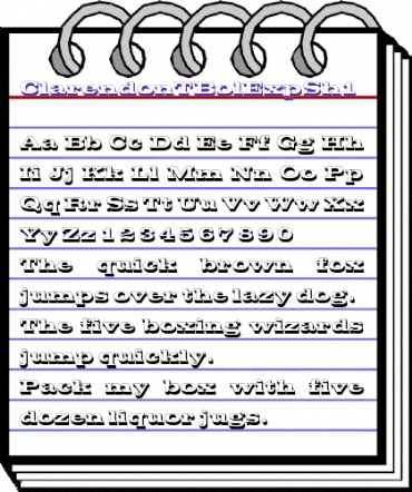 ClarendonTBolExpSh1 Regular animated font preview