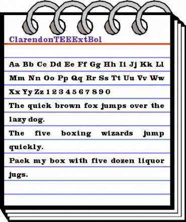 ClarendonTEEExtBol Regular animated font preview