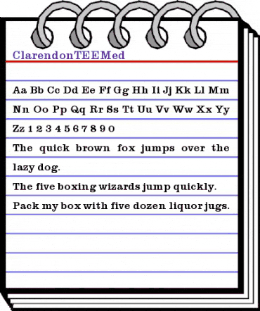 ClarendonTEEMed Regular animated font preview