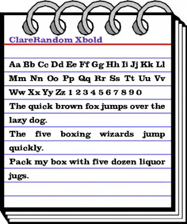 ClareRandom-Xbold Regular animated font preview