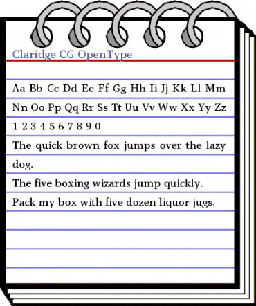 Claridge CG Regular animated font preview