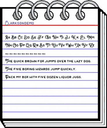 Clarkson demo Regular animated font preview
