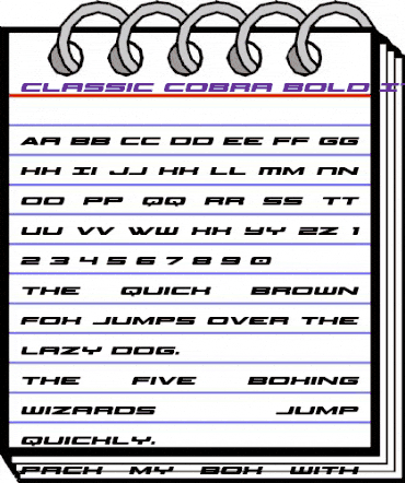 Classic Cobra Bold Italic Bold Italic animated font preview