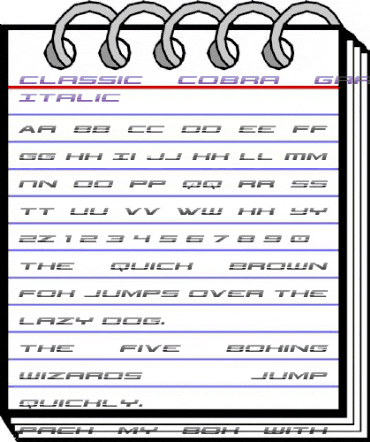 Classic Cobra Gradient Italic Italic animated font preview