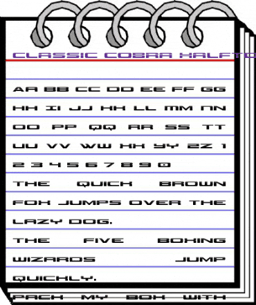 Classic Cobra Halftone Regular animated font preview