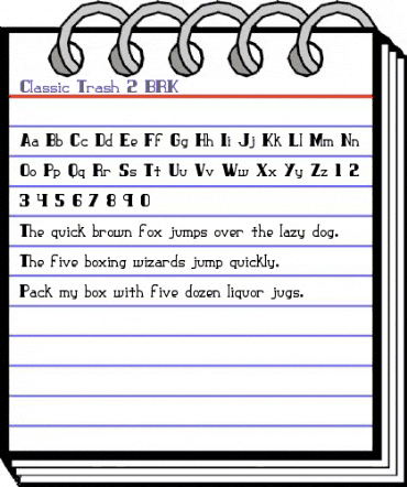 Classic Trash 2 BRK Regular animated font preview