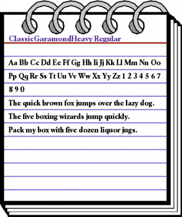 ClassicGaramondHeavy Regular animated font preview