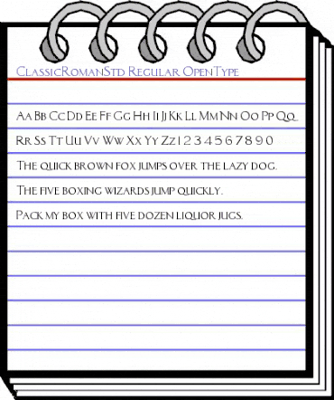 Classic Roman Std Regular animated font preview