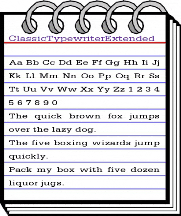ClassicTypewriterExtended Regular animated font preview