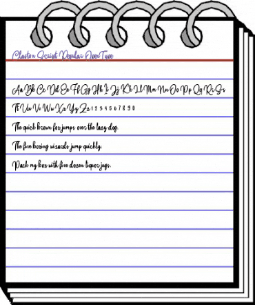 Claston Script Regular animated font preview