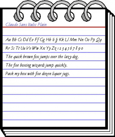 Claude Sans Italic Regular animated font preview