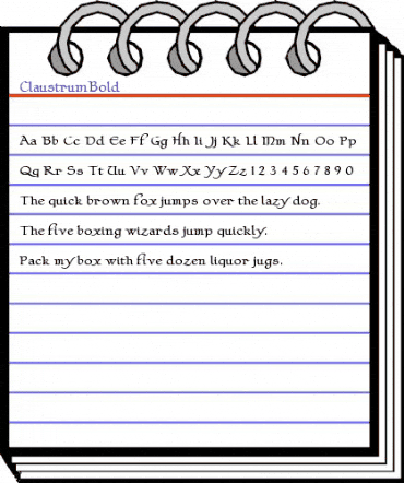 ClaustrumBold Regular animated font preview