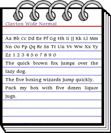 Clayton Wide Normal animated font preview