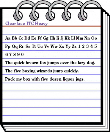 Clearface ITC BQ Regular animated font preview