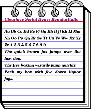 Clearface-Serial-Heavy RegularItalic animated font preview