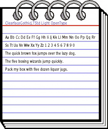 Clearface Gothic LT Std 45 Light animated font preview