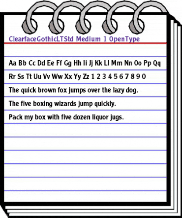 Clearface Gothic LT Std 65 Medium animated font preview