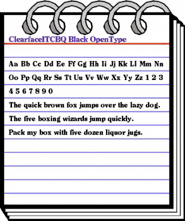 Clearface ITC BQ Regular animated font preview