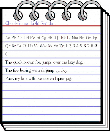 ClearlyRomanLight normal animated font preview
