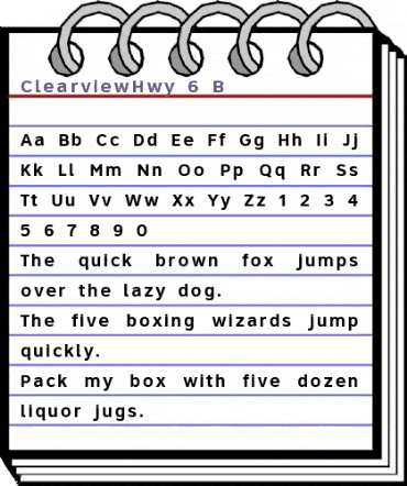 ClearviewHwy-6-B Regular animated font preview