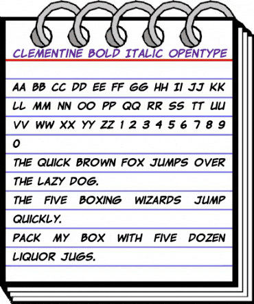 Clementine Bold Italic animated font preview