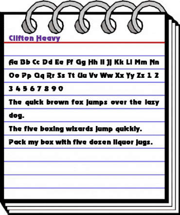 Clifton Heavy Regular animated font preview