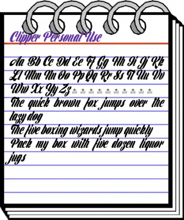 Clipper Personal Use Regular animated font preview