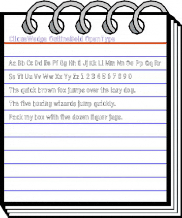 CliqueWedge OutlineBold animated font preview