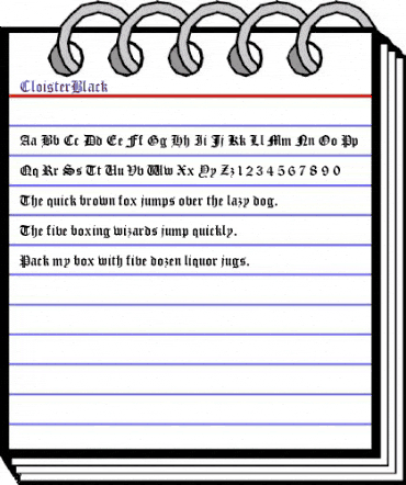 CloisterBlack Regular animated font preview CloisterBlack Regular animated font preview