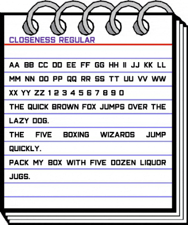 Closeness Regular animated font preview