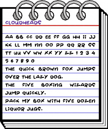 Cloudheads Regular animated font preview
