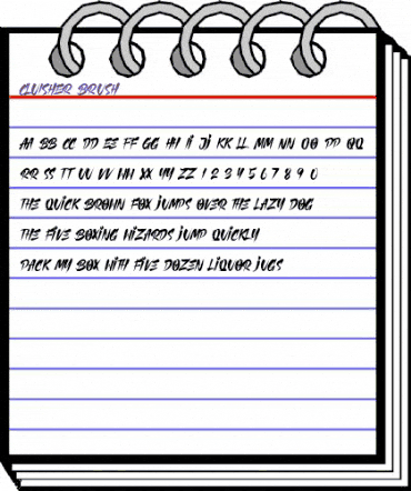 CLUISHER BRUSH Regular animated font preview