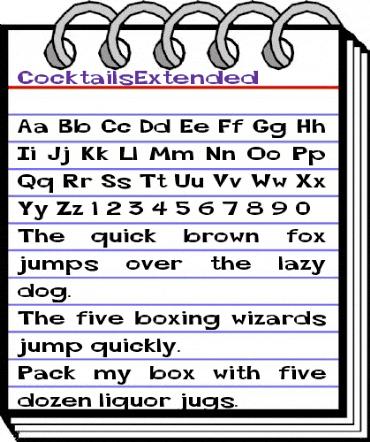 CocktailsExtended Regular animated font preview