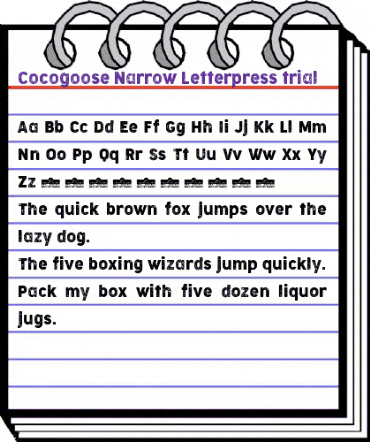 Cocogoose Narrow Letterpress animated font preview