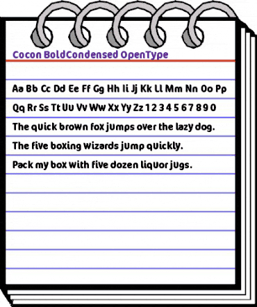 Cocon BoldCondensed animated font preview