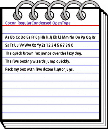 Cocon RegularCondensed animated font preview