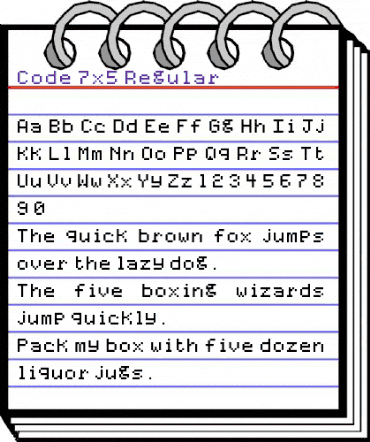 Code 7x5 Regular animated font preview