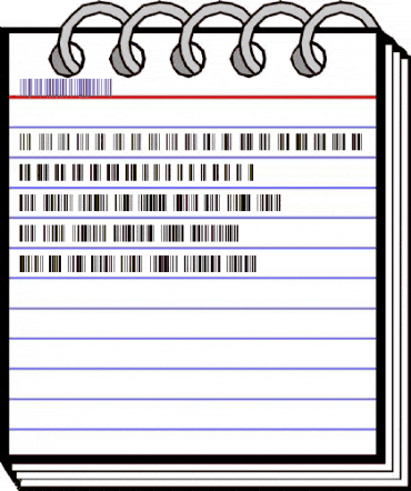 Code128VeryWide Regular animated font preview