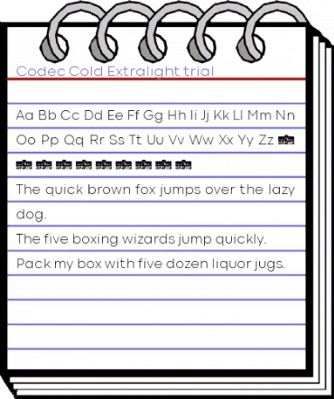 Codec Cold Trial ExtraLight animated font preview