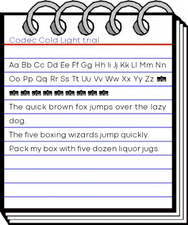 Codec Cold Trial Light animated font preview